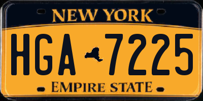 NY license plate HGA7225