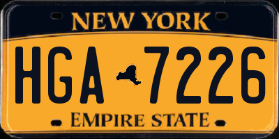 NY license plate HGA7226