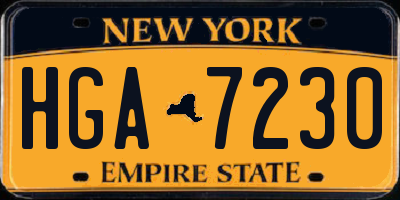 NY license plate HGA7230
