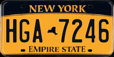 NY license plate HGA7246