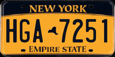 NY license plate HGA7251