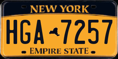 NY license plate HGA7257