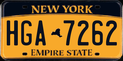 NY license plate HGA7262