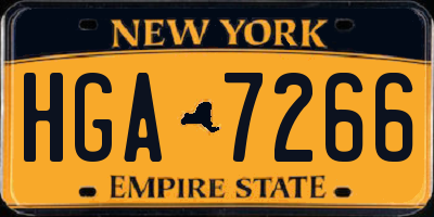 NY license plate HGA7266
