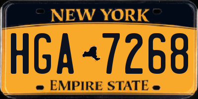 NY license plate HGA7268