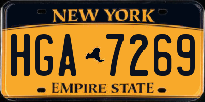 NY license plate HGA7269