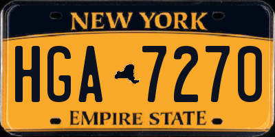 NY license plate HGA7270