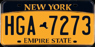 NY license plate HGA7273