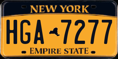NY license plate HGA7277