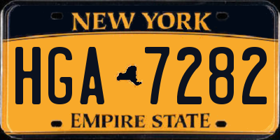 NY license plate HGA7282