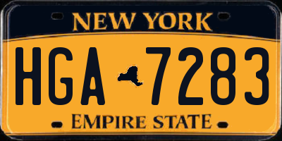 NY license plate HGA7283