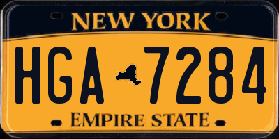 NY license plate HGA7284