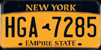 NY license plate HGA7285