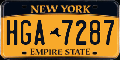 NY license plate HGA7287