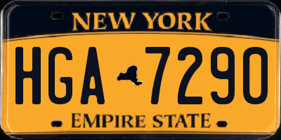 NY license plate HGA7290