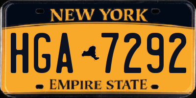 NY license plate HGA7292