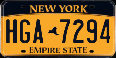 NY license plate HGA7294