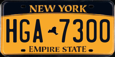 NY license plate HGA7300