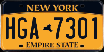 NY license plate HGA7301