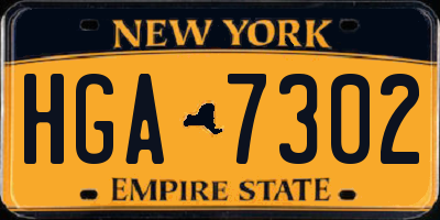 NY license plate HGA7302