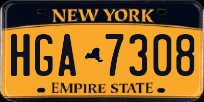 NY license plate HGA7308