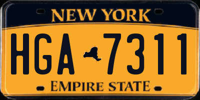 NY license plate HGA7311