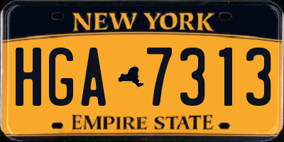 NY license plate HGA7313