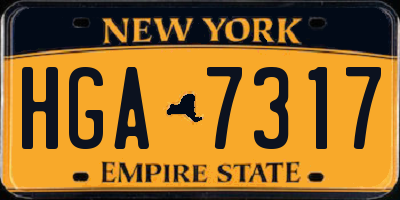 NY license plate HGA7317