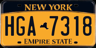 NY license plate HGA7318