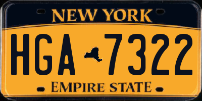 NY license plate HGA7322