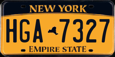 NY license plate HGA7327