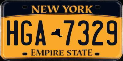 NY license plate HGA7329