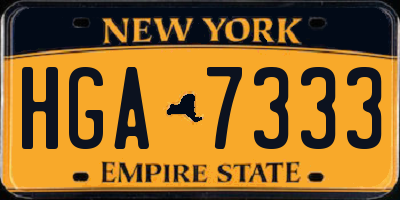 NY license plate HGA7333