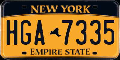 NY license plate HGA7335