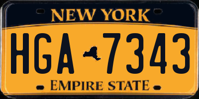 NY license plate HGA7343