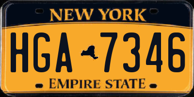 NY license plate HGA7346