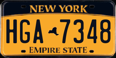 NY license plate HGA7348