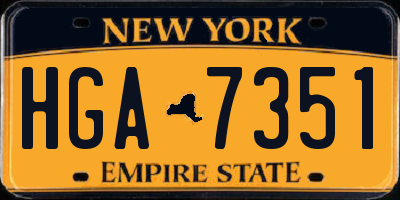 NY license plate HGA7351