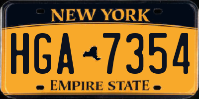 NY license plate HGA7354