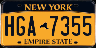 NY license plate HGA7355