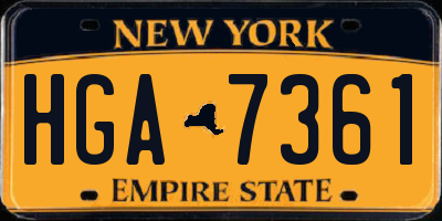 NY license plate HGA7361