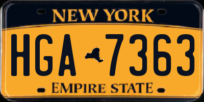 NY license plate HGA7363