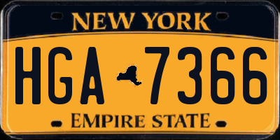 NY license plate HGA7366