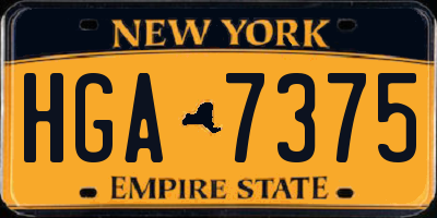 NY license plate HGA7375