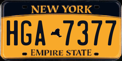 NY license plate HGA7377