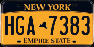 NY license plate HGA7383