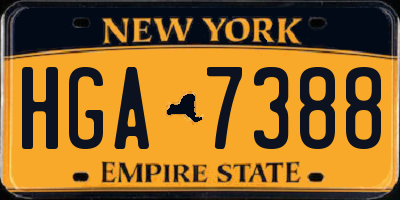 NY license plate HGA7388