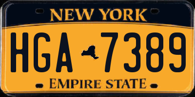 NY license plate HGA7389