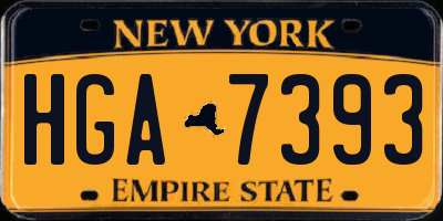 NY license plate HGA7393