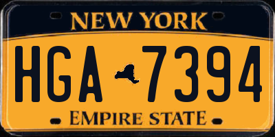 NY license plate HGA7394